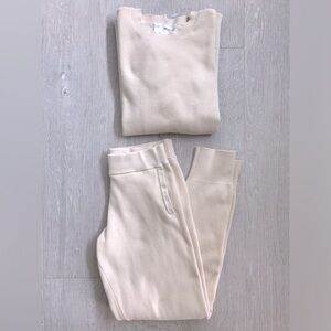 Selected Femme Brinley Rib Knit Crewneck Pullover and Joggers Matching Set